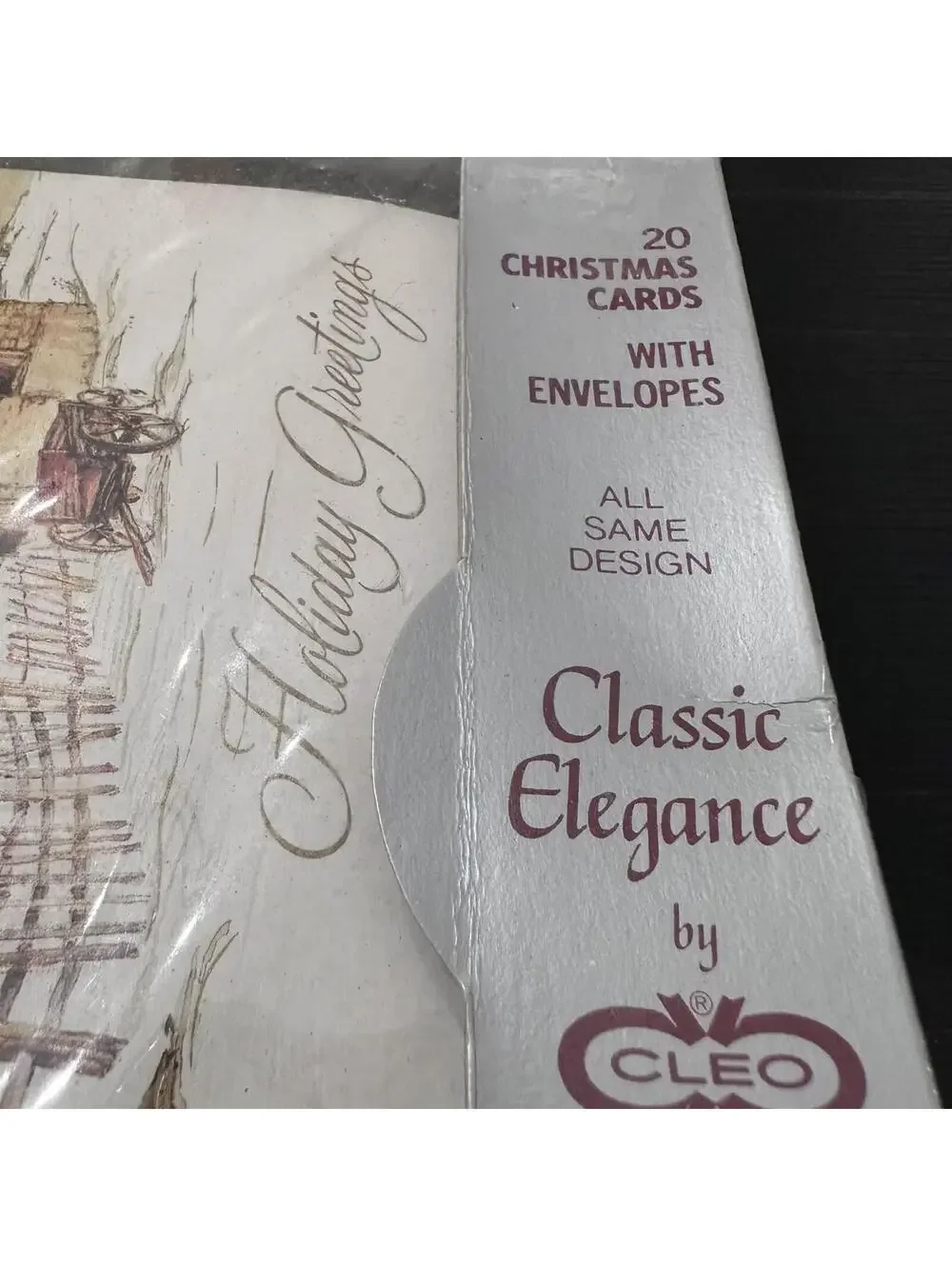 Vintage Celo Rustic Farmhouse Winter Scene Christmas Cards 20 Ct Sealed
